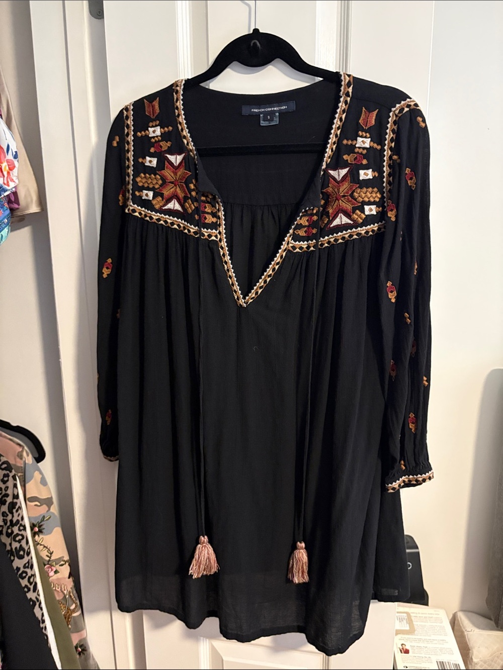 French Connection Black Blouse with Subtle Texture